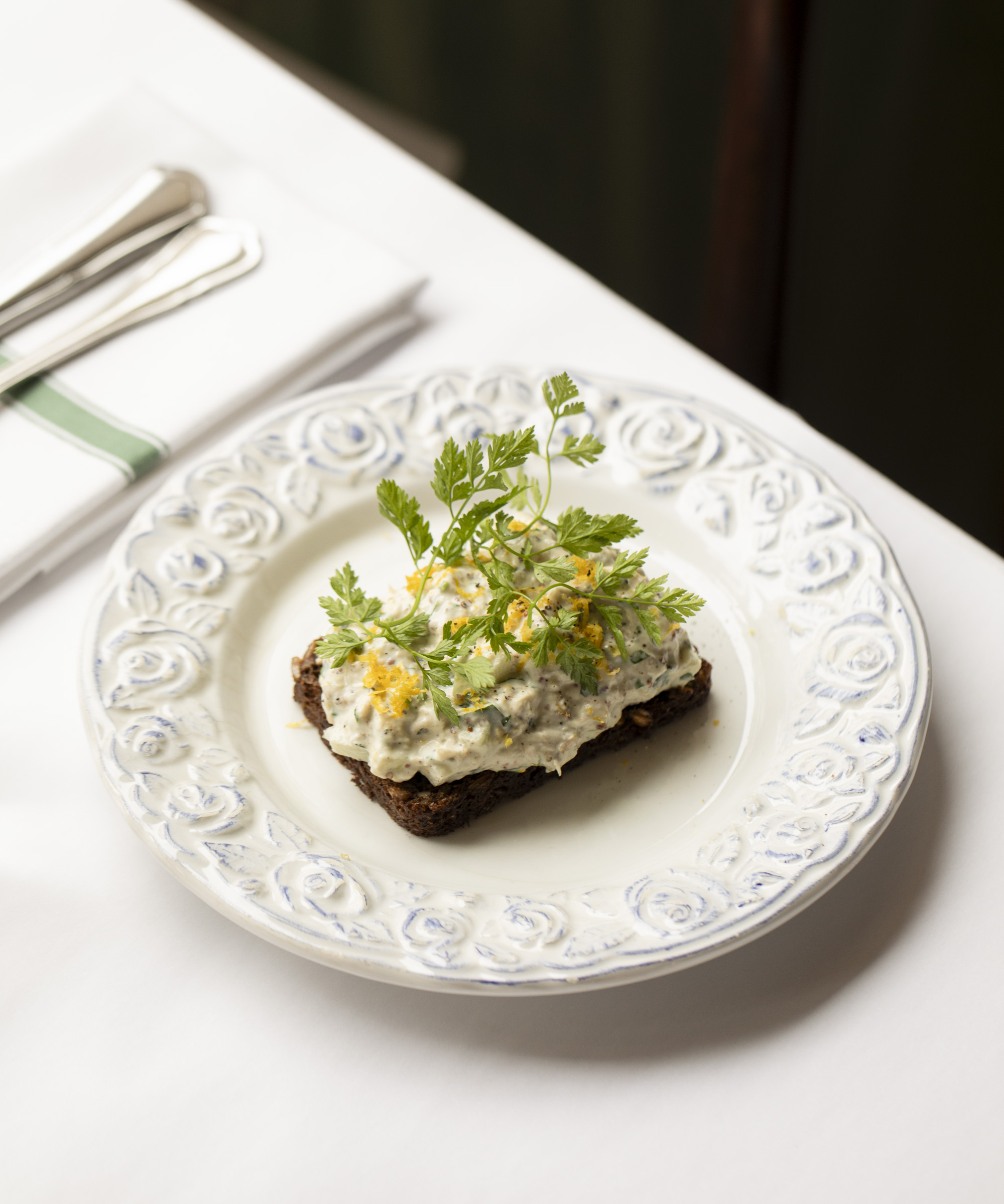 Pick any two smørrebrød at Ripotot – A petite oasis in the center of the city serving Danish smørrebrød with refined French twists