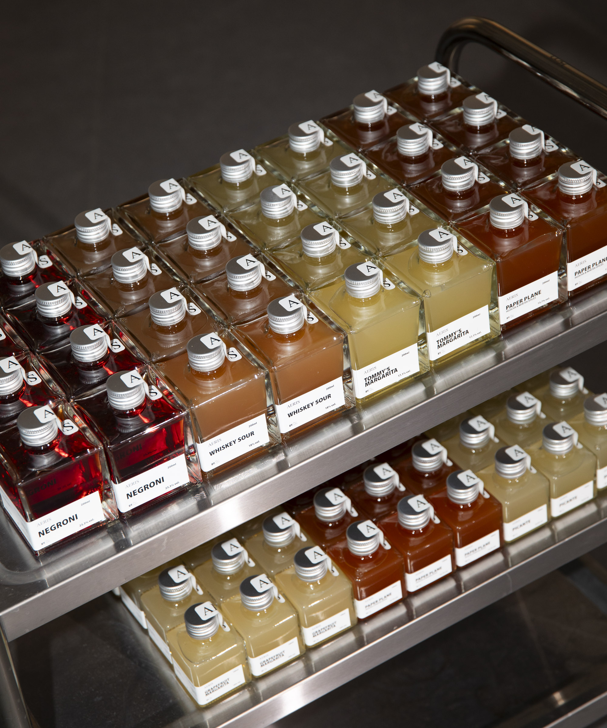 Pick whatever you like from the AERIS webshop — Celebrated by Vogue, Elle, and Euroman, these sleek bottled cocktails take the guesswork out of bartending at home