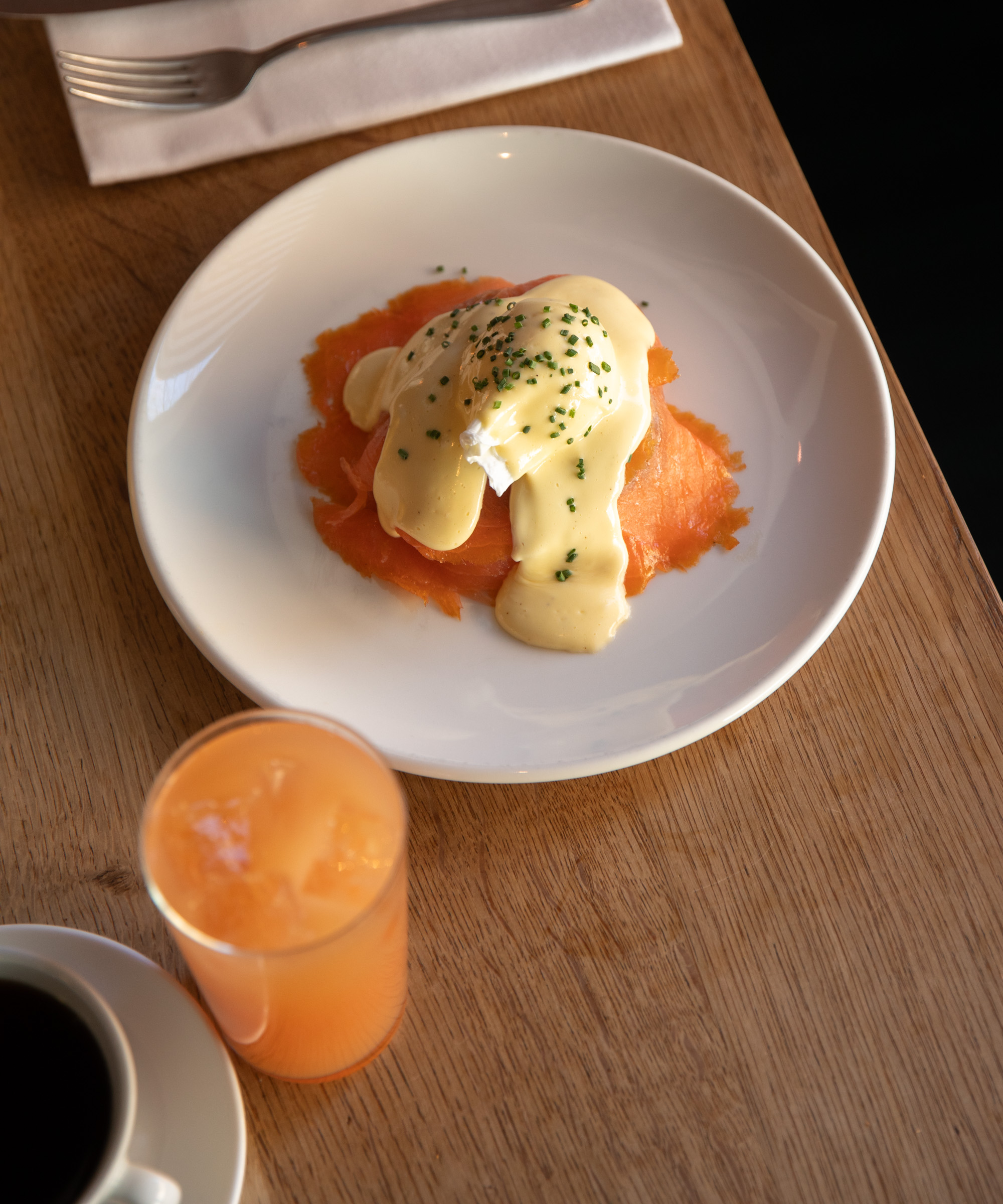 Pick any two Eggs Benedict, Royale, or Florentine + a pancake to share at Polly — In Frederiksberg, brunch is served in style every day of the week