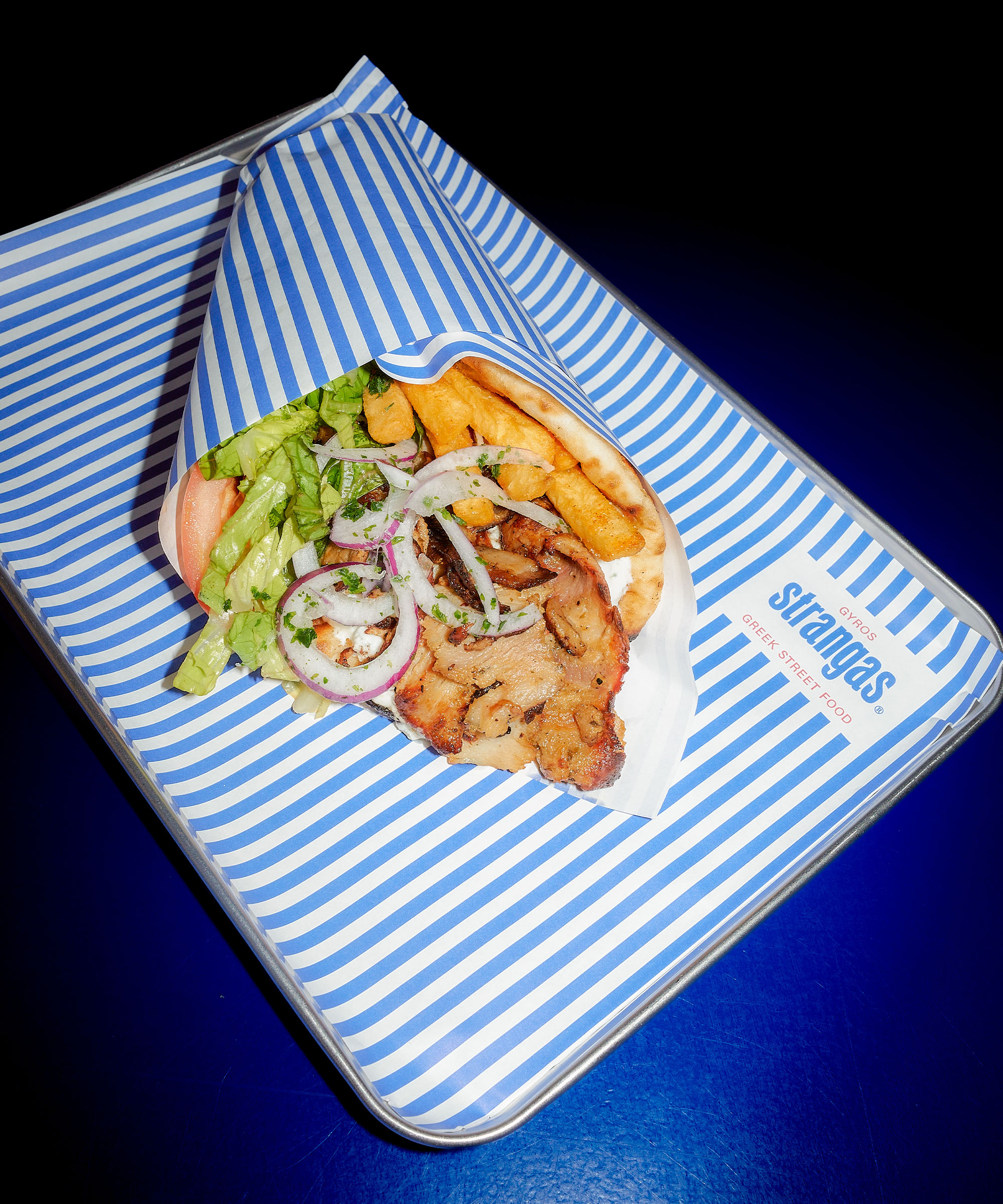 Pick any two Gyros Combos at Strangas on Gothersgade and Falkoner Allé — Fluffy pita, grilled fillings, and Greek street food worth getting your hands around